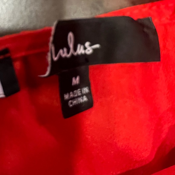 - Lulu’s Always A Dreamer Red Chiffon Tiered High-Low Dress Sz: M - Picture 12 of 13